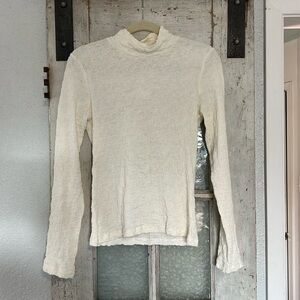NWT Evereve Ivory Texture Turtleneck